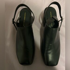 Intentionally Blank Dark Leather Slingbacks size 12